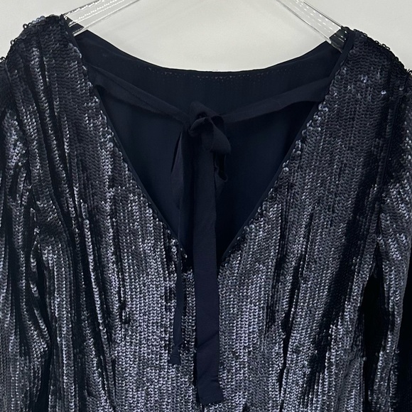 J Crew Sequin Party Dress Wedding Cocktails Navy Blue Womens 4 - Picture 4 of 8